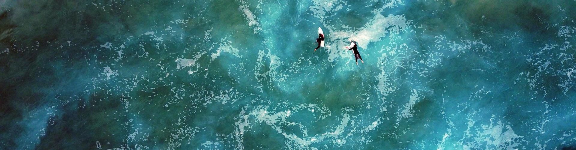 SURF - An aerial view of surfers at Mackenzie Beach in Sydney, Australia. Photo by Brook Mitchell/Fairfax Media