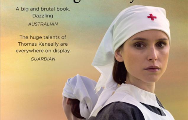 Two women wearing World War 1 nurse uniforms on book cover for Daughters of Mars by Tom Keneally.