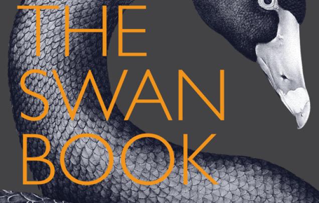A side view of a Swan on book cover of The Swan Book by Alexis Wright