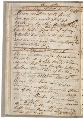 John Easty - Journal, 1786-1793. Journal entry.