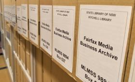 Fairfax Archive boxes labelled