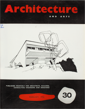 Copy of the front cover of Architecture and Arts magazine February 1956