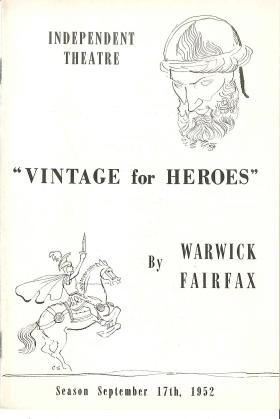 Theatre Programme for a play by Warwick Fairfax 1952