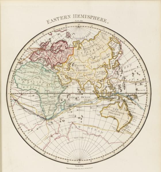 Map of Eastern Hemisphere of the world