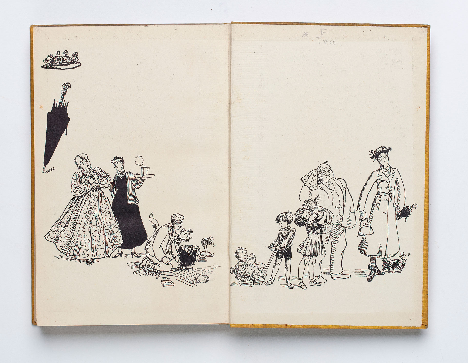 Endpapers with an illustration from Mary Poppins.
