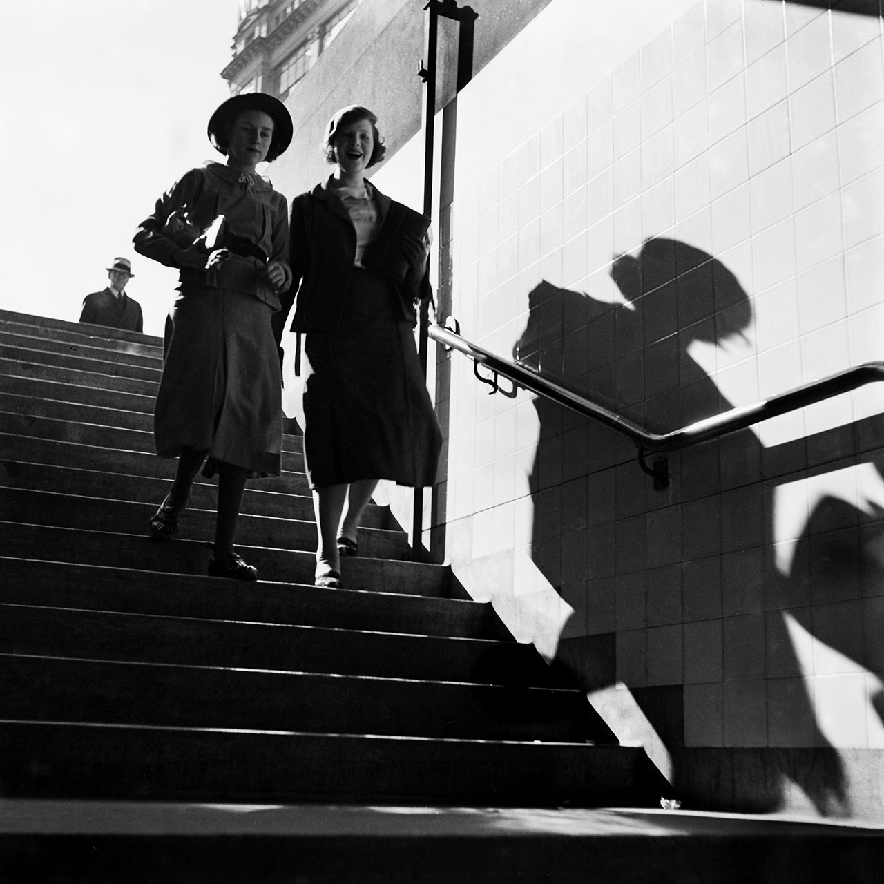 Two women enter Town Hall Station near Murdoch's Department Store, July 1936. (Digital ID: a2391001)