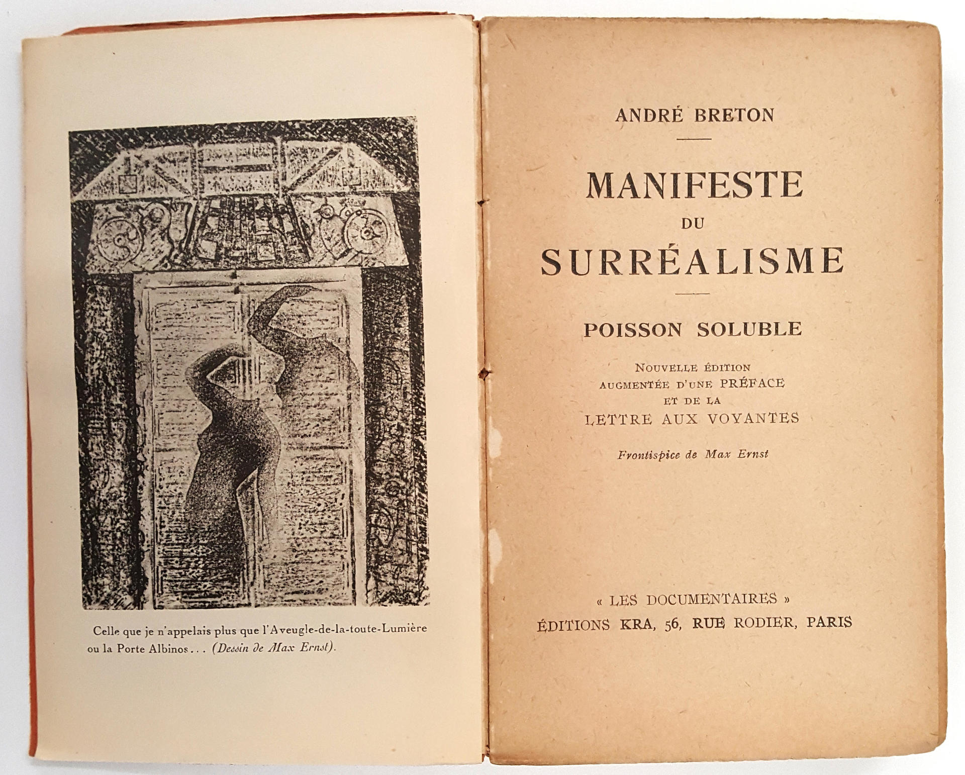 Manifeste du Surrealisme [and] Poisson Soluble, Lettre aux voyantes, by Andre Breton, Paris, Simon Kra, 1929