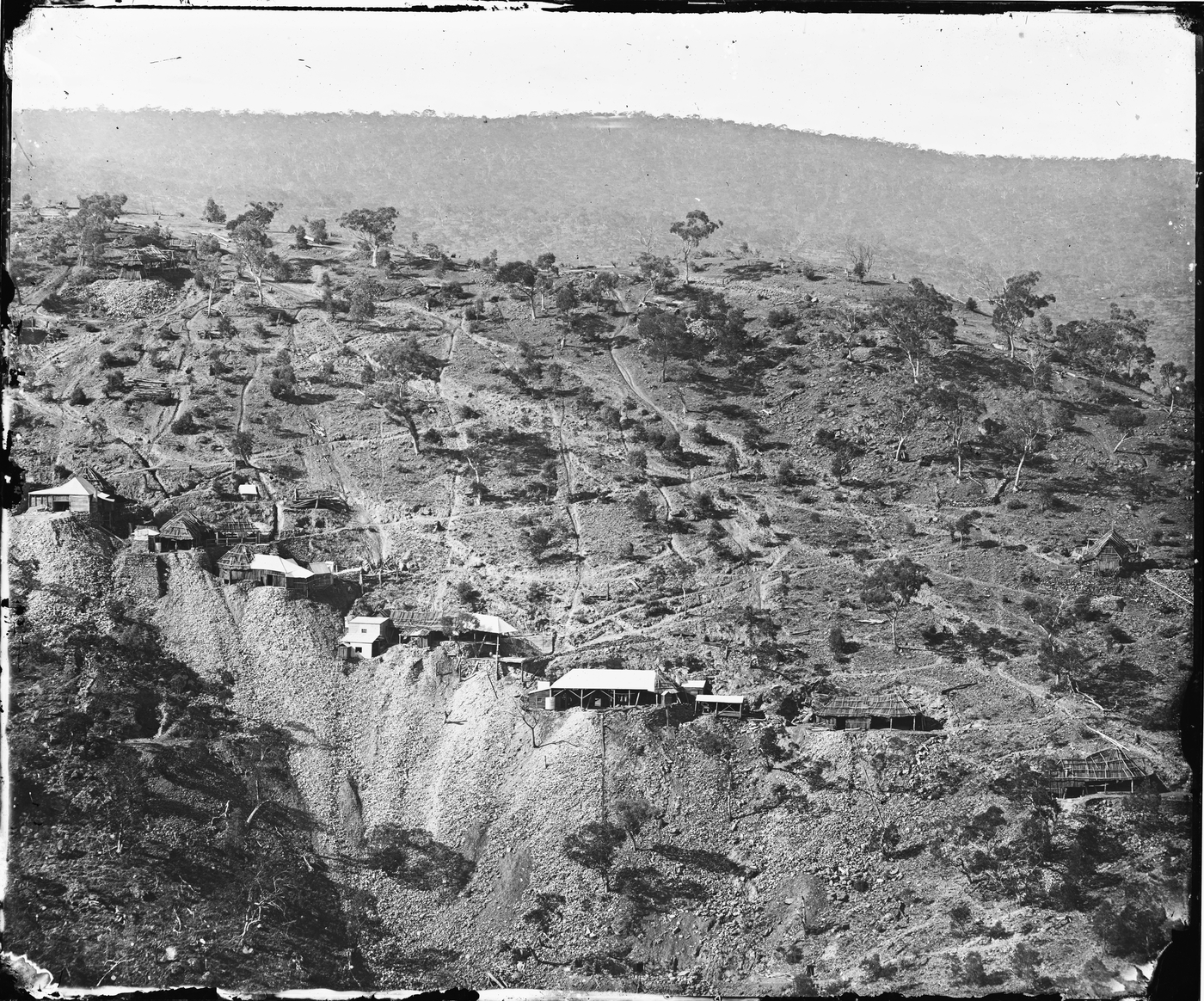 Panorama of Central Hawkins Hill (showing Holtermann goldmine), Hill End