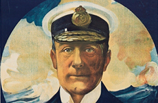 Painting of a man in uniform for a WW1 poster