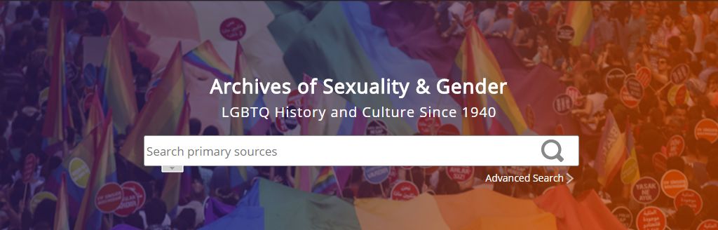 Banner of the 'Archives of Sexuality & Gender' eresource