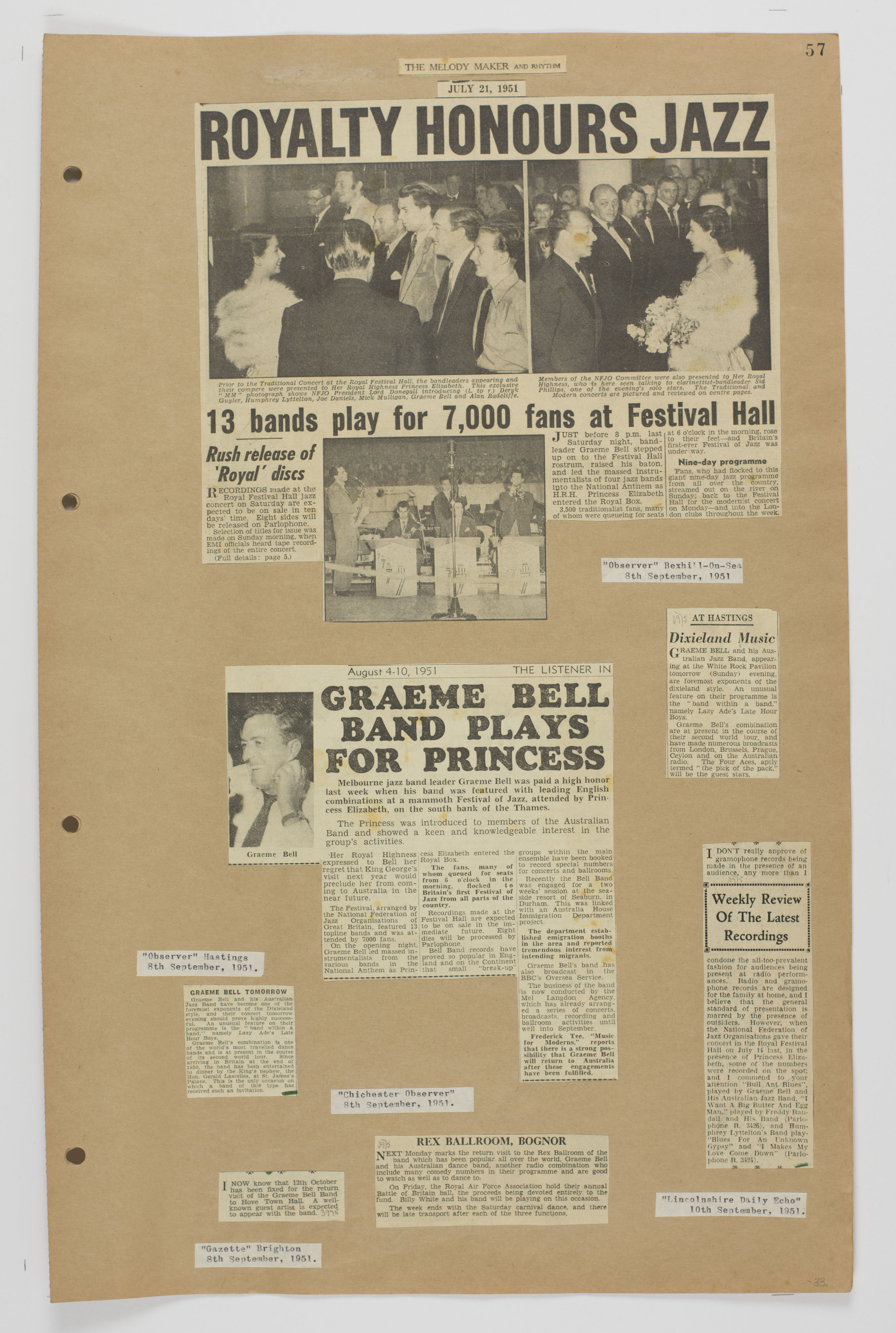 A page from Volume 2 of the Graeme Bell scrapbook collection.