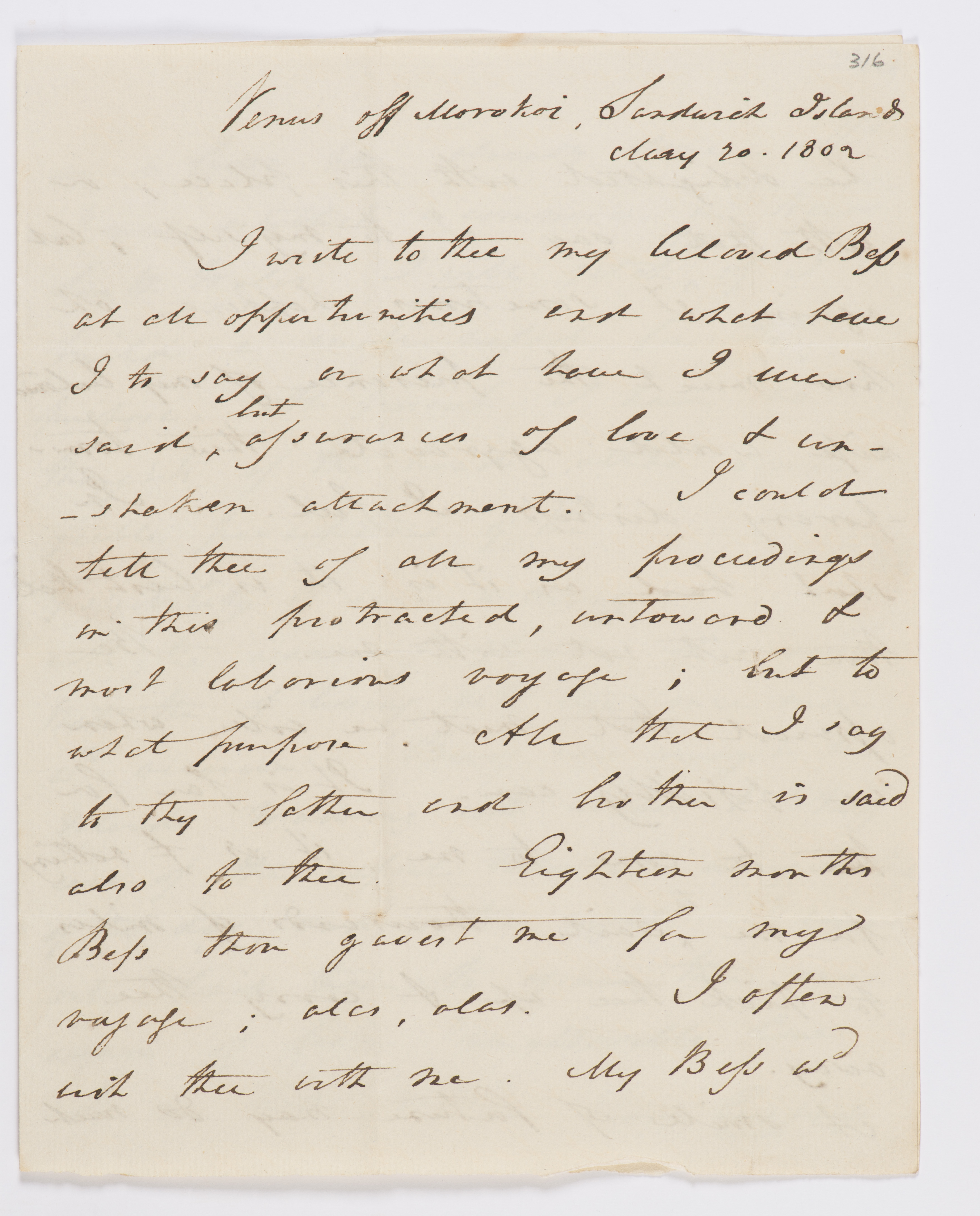 Image of a letter from George Bass to Freda