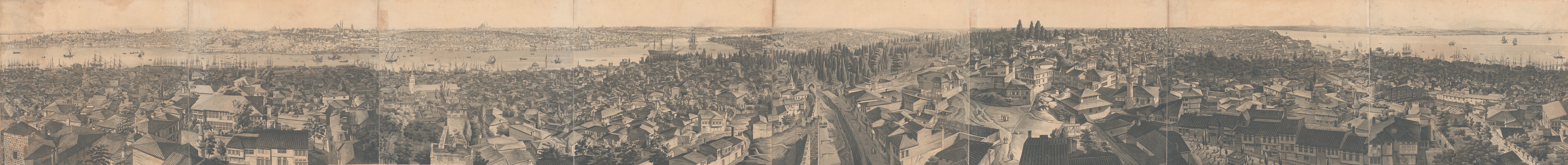 A series of Eight Views, forming a Panorama of the celebrated City of Constantinople and its Environs, taken from the Town of Galata [picture] : by Henry Aston Barker, and exhibited in his Great Rotunda, Leicester Square.