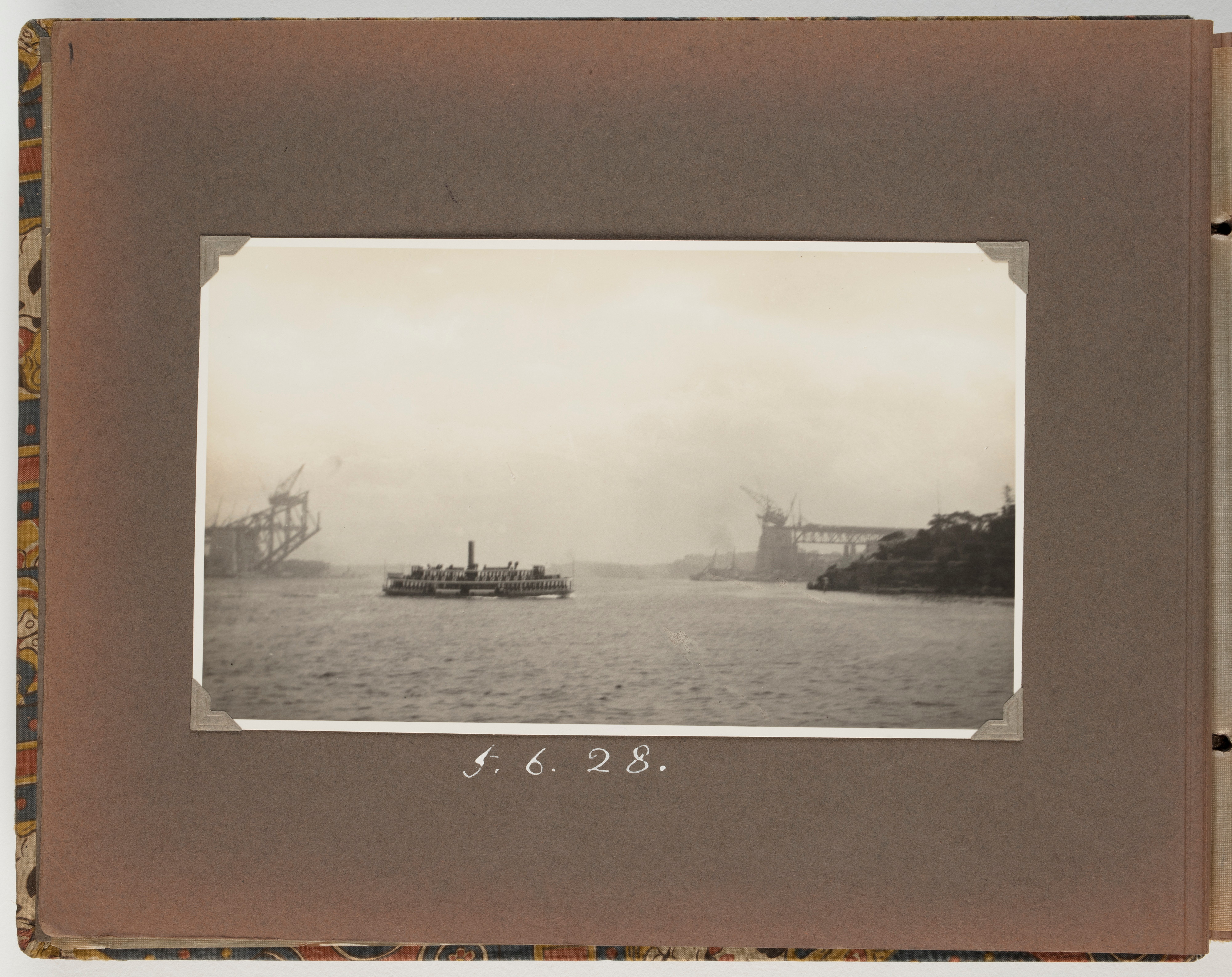 First photo, Bridge approaches with creeper cranes in position, 5/6/28
