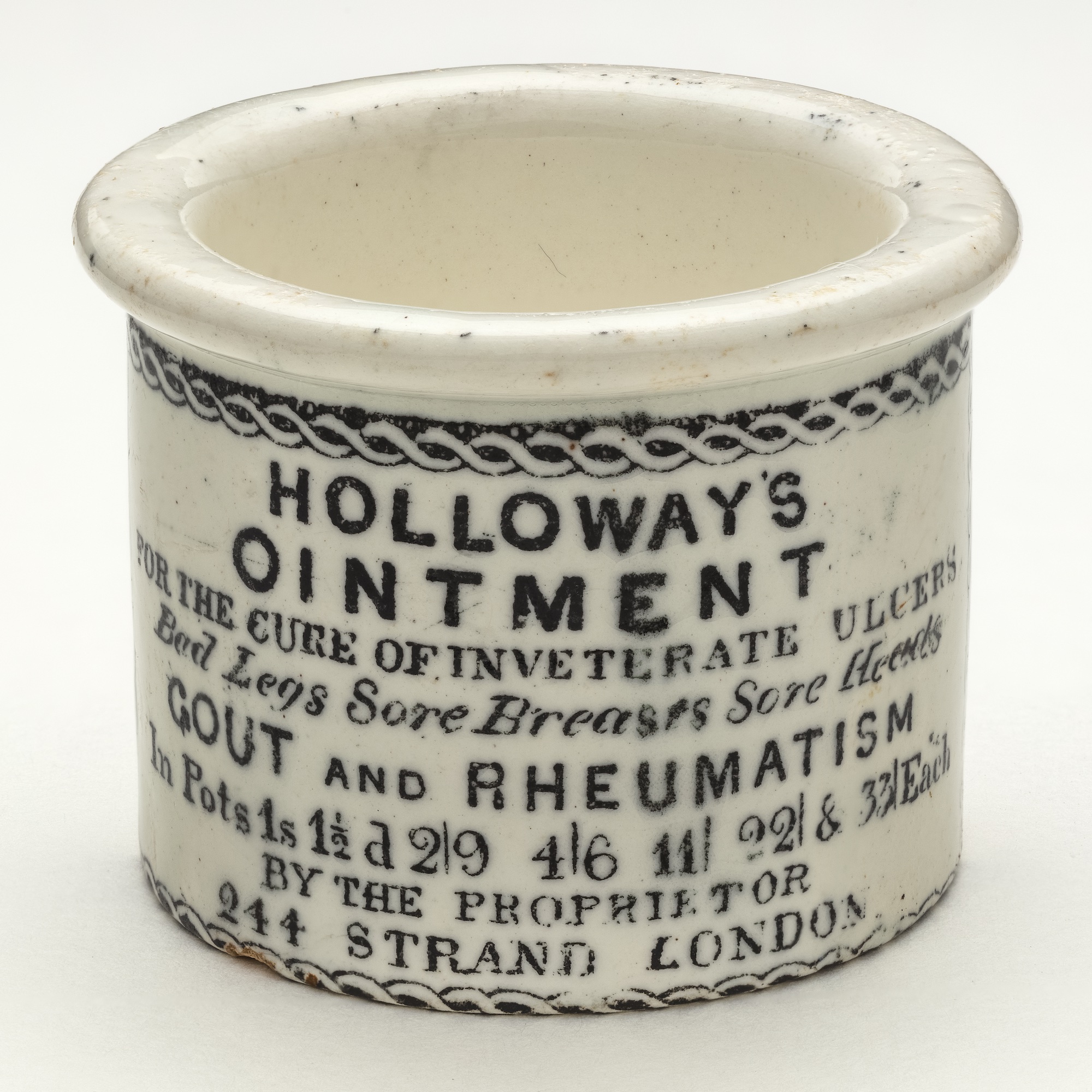 Holloway's ointment dispensing pot