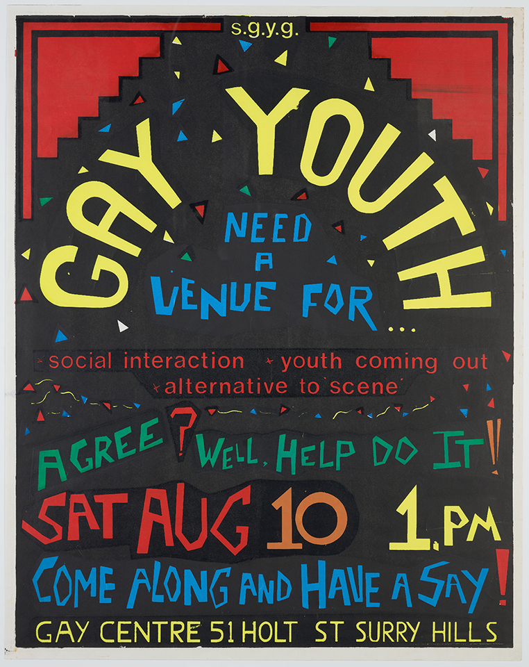 Colourful poster with the words 'Gay Youth'