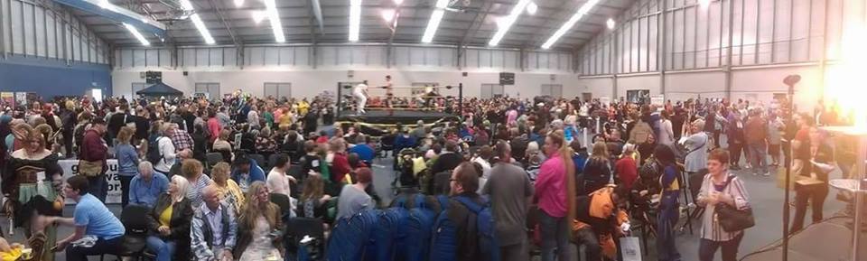 The huge crowd at Goulburn Comic Con, held at Veolia Arena on 18 March 2017