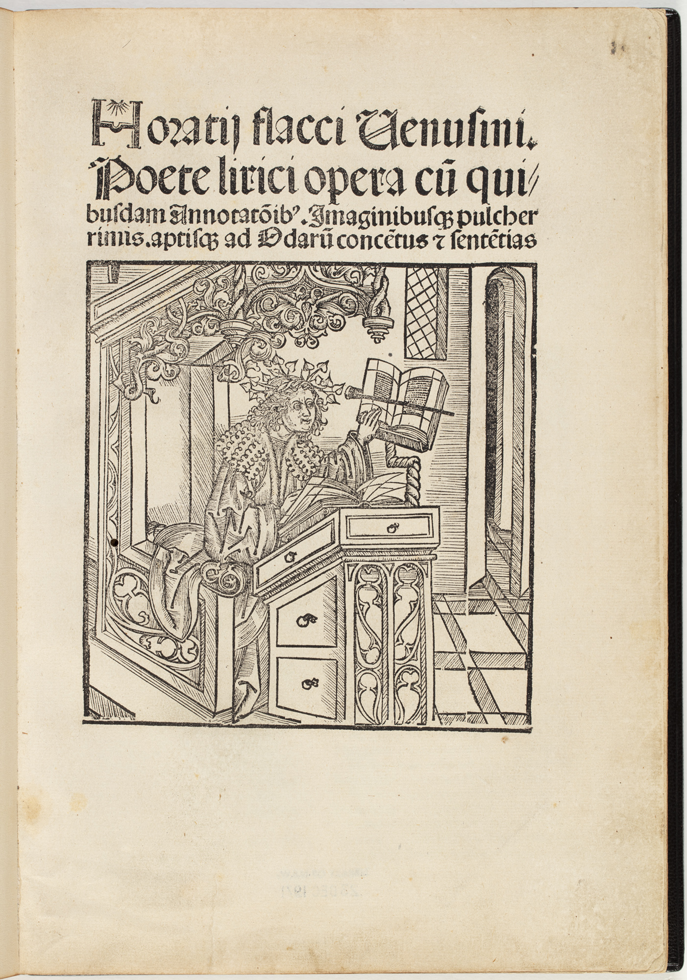 Horatij flacci Venusini Poete lirici opera, 1498, by Horace