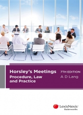 Cover for Horsley's meetings procedure, law and practice. 7th ed