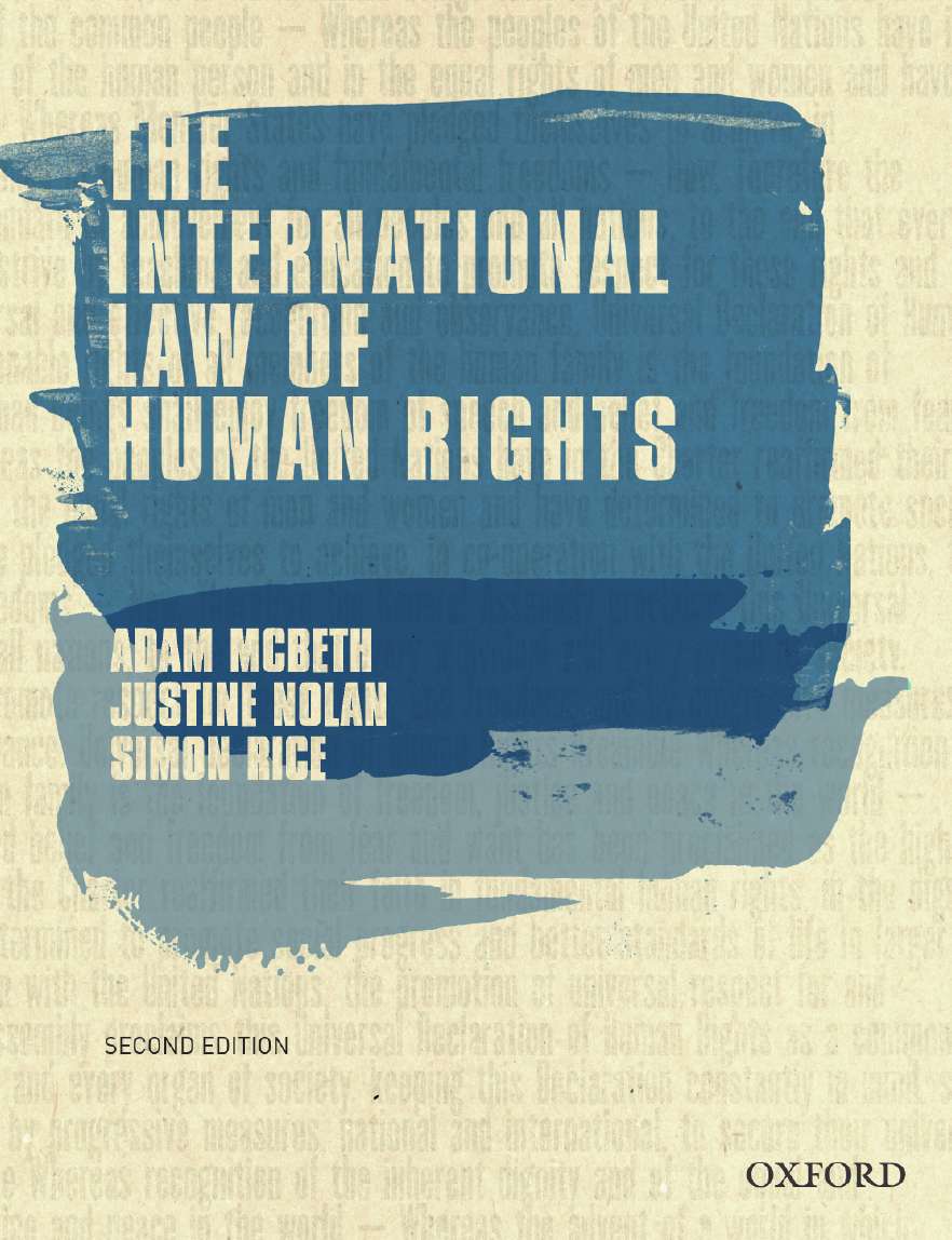 Book cover showing the words the international law of human rights