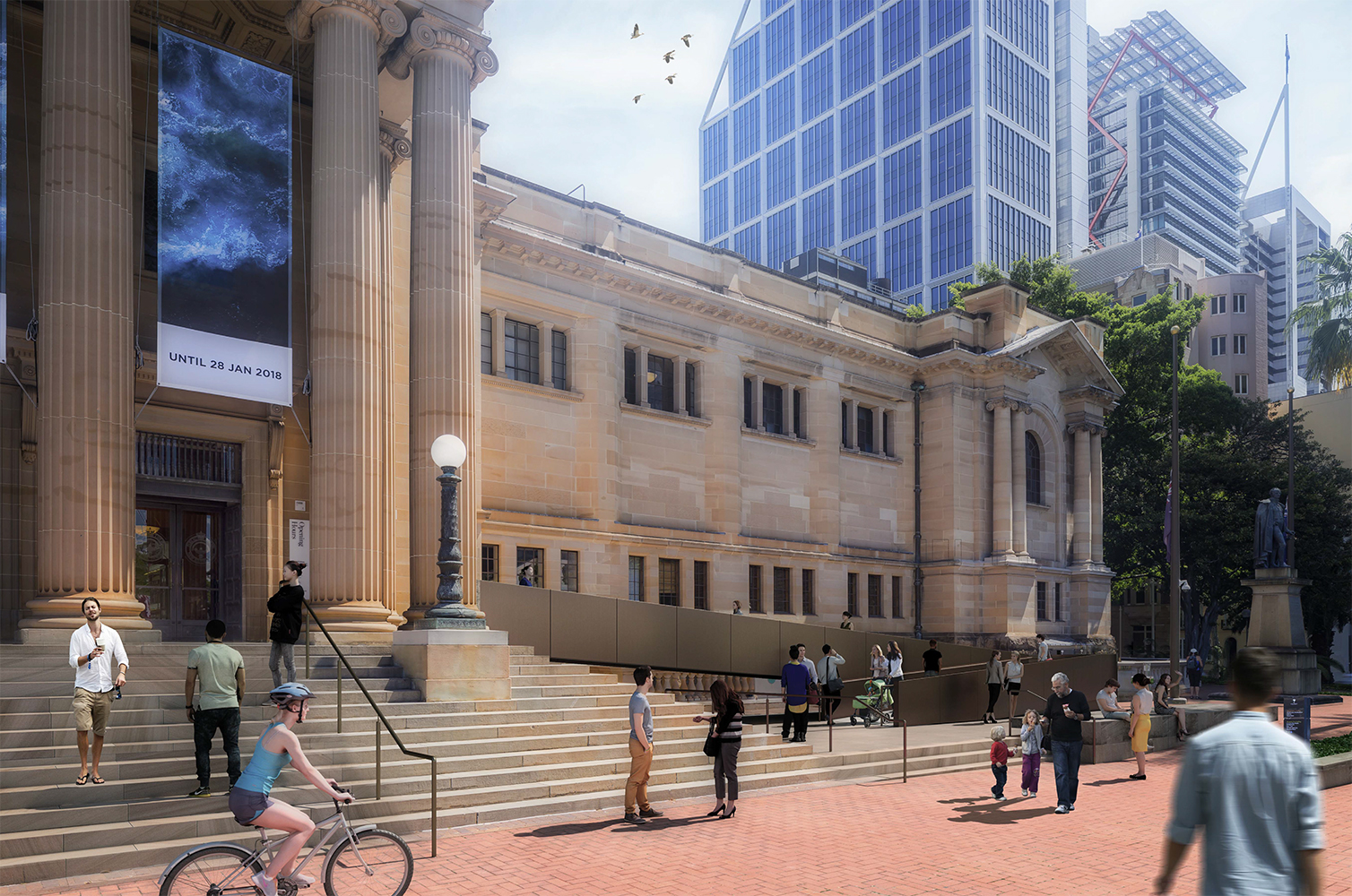 Photomontage of Shakespeare Place looking west with proposed ramp.