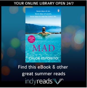 Mad book cover with indyreads promotion