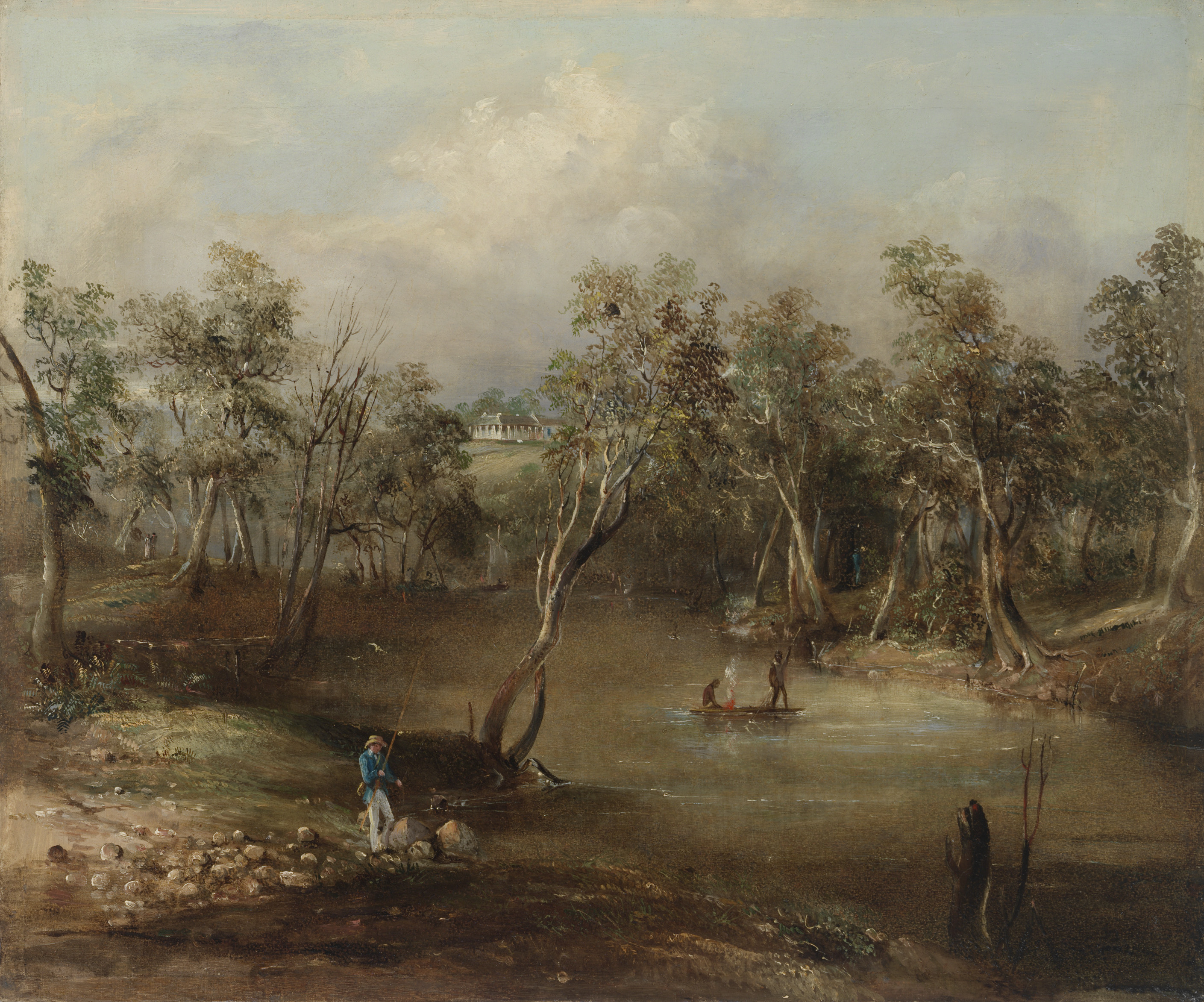 painting - Residence of G[eorge] A[ugustus] Robinson on Yarra, c.1840 / [attributed to G.A. Gilbert]