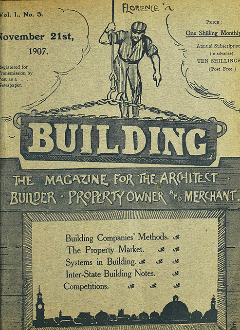 Image of Building magazine front cover, November 21st, 1907