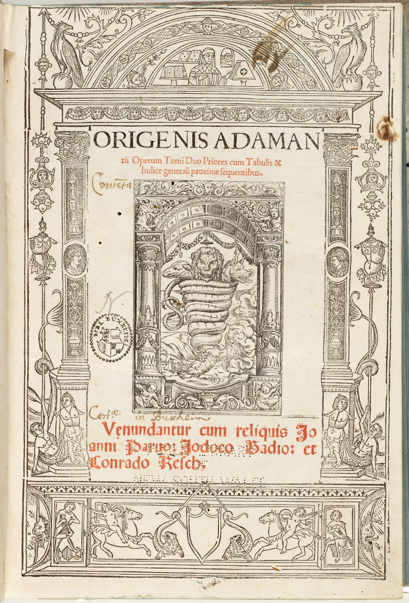 Origenis Adamantii Operum tomi duo priores cum tabulis & indice generali proxime sequentibus.