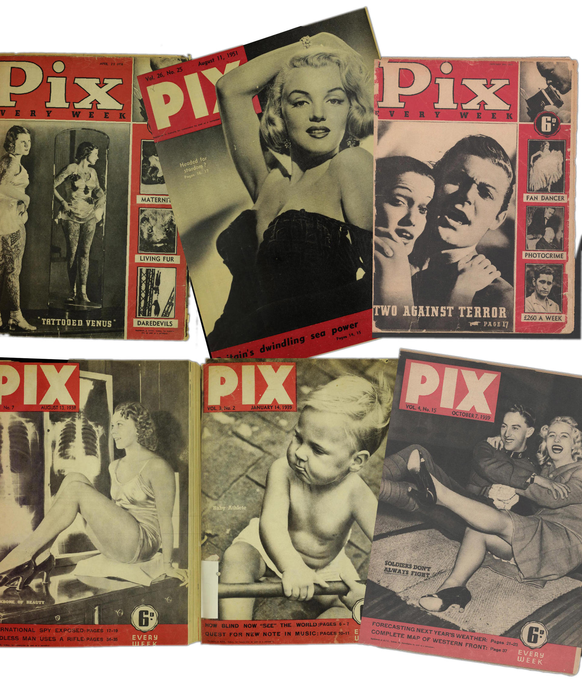 Covers of Pix magazine