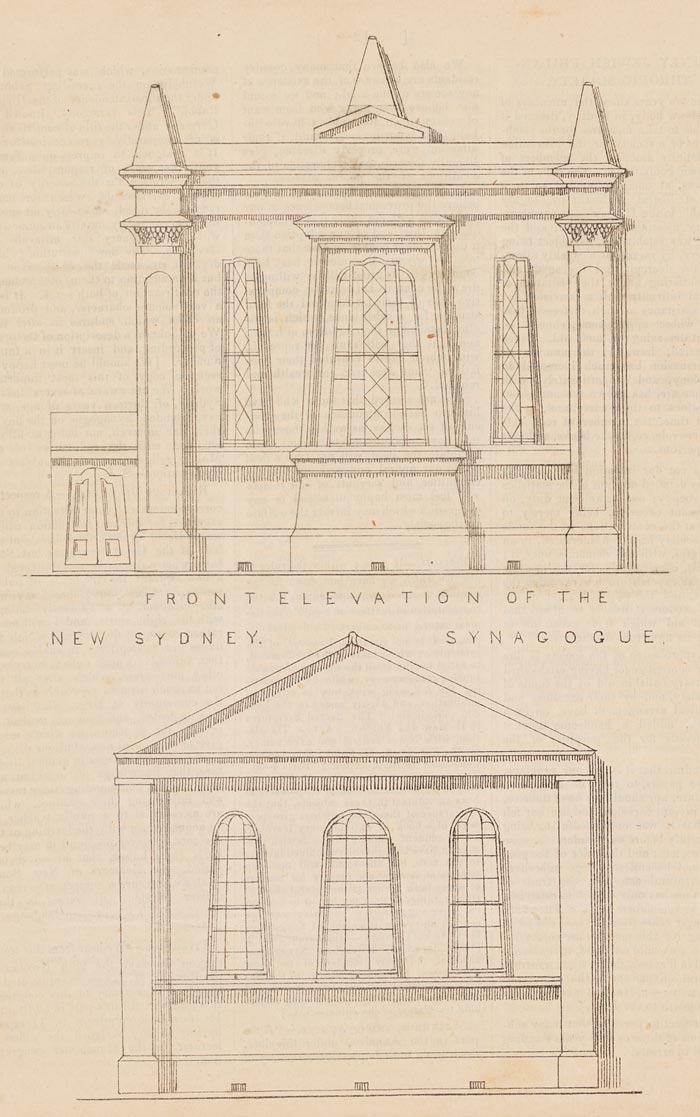 Plan of York Street Synagogue, 1842	 Printed Voice of Jacob [Sydney ed.], 24 June 1842, p. 11