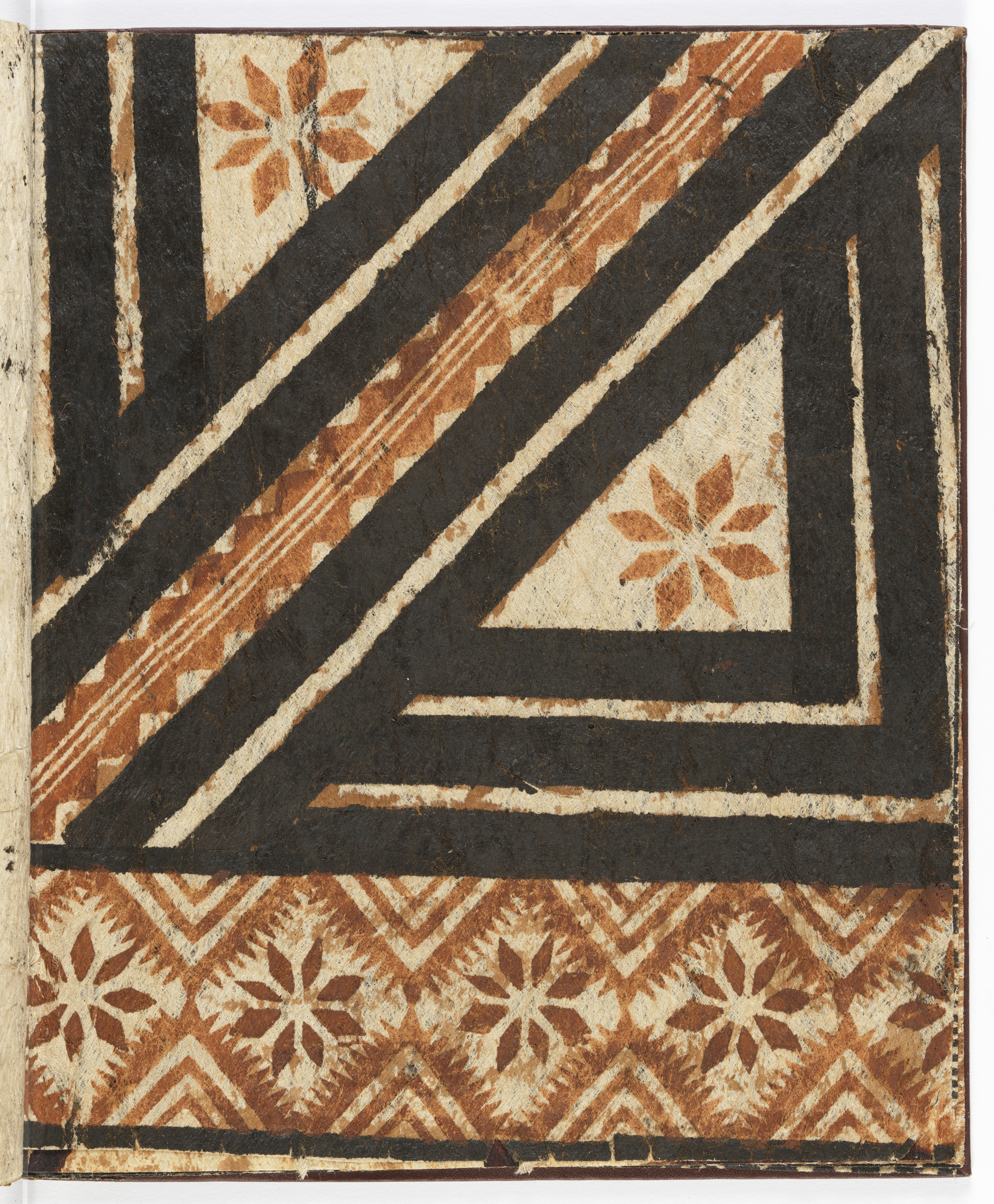 Detail from Specimens of Native Paper from Tongo [Tonga] and Fiji, sent home by John Hunt, Wesleyan missionary, 1847