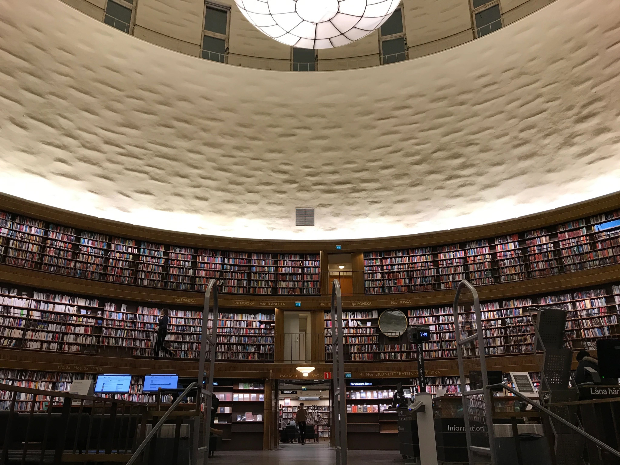 Interior of library reading room.