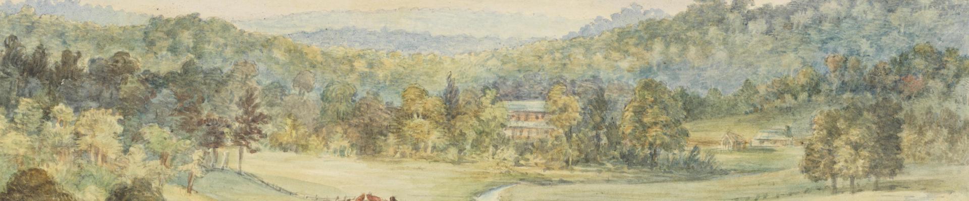 Detail from View at Oldbury, c 1826, by Charlotte Atkinson