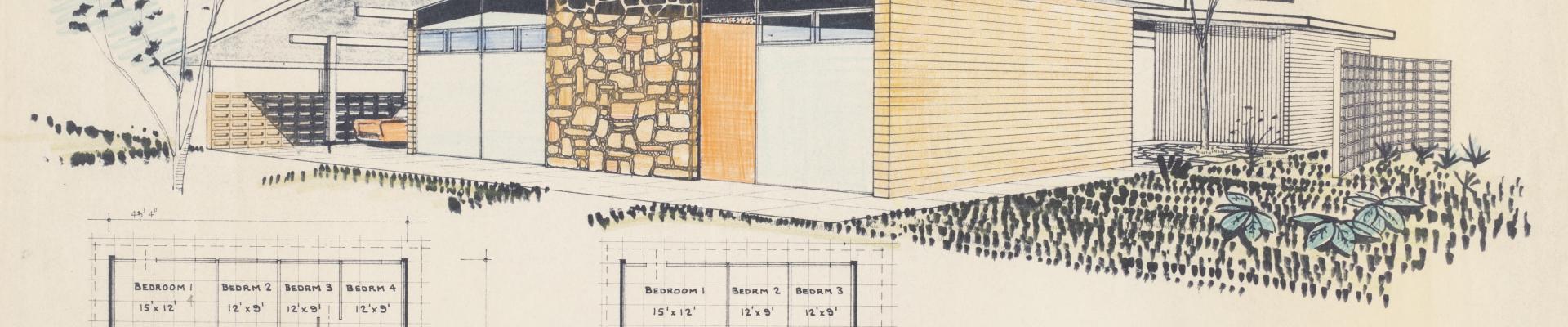 Design for the ‘Pan Pacific’ project home, Nino Sydney for Lend Lease Homes, c 1961