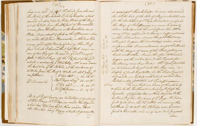 John Hunter - journal kept on board the Sirius during a voyage to New South Wales, May 1787 - March 1791. Journal entry.