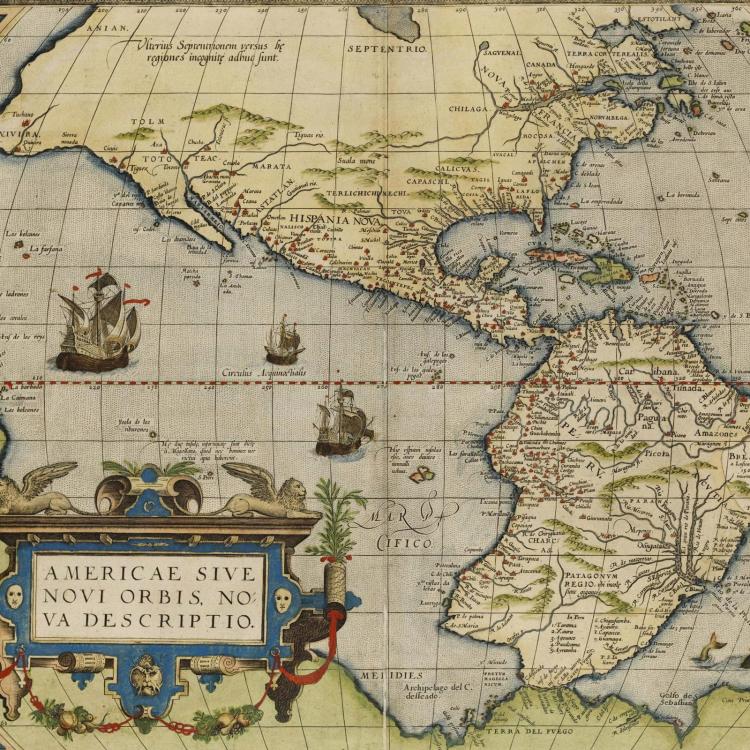 An old map showing the Americas