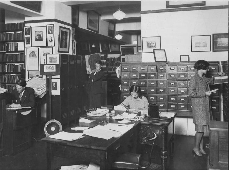 The main library of John Fairfax & Sons in Hunter Street, Sydney, cir. 1930