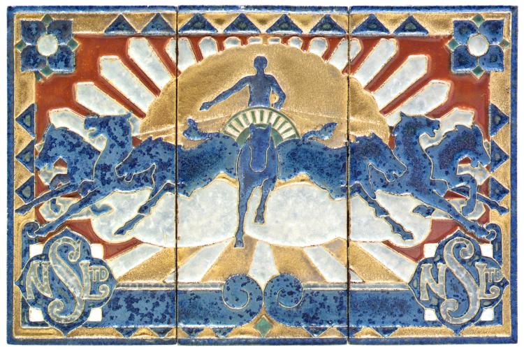 Tiles from the Sun Newspapers Ltd building, Sydney, c 1929, designed by Donald Bain