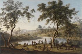 painting: Natives at a corrobory / John Glover / ML 154