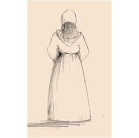 A pencil sketch of the back of a woman