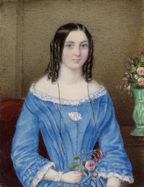 Mary Cover Hassall Aged 23 years. February 2nd 1852 - [watercolour on ivory miniature]