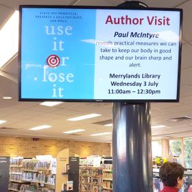 Digital sign in a library