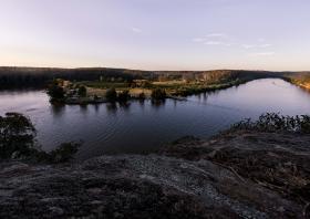 The Dyarubbin (Hawkesbury) River, photographed from Sackville for Exploring Dyarubbin exhibition / Photo by Joy Lai