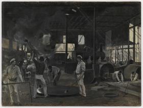 The Atlas Works, Sydney - making first locomotive engine, 1881 / Arthur Collingridge