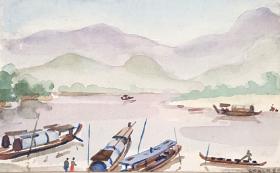 Thailand, 1943-1945, S. Walker, watercolour, State Library of New South Wales, MLMSS 4234