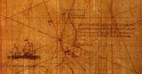 Detail of the Tasman map before conservation