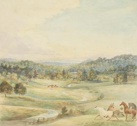 View at Oldbury, c 1826, by Charlotte Atkinson