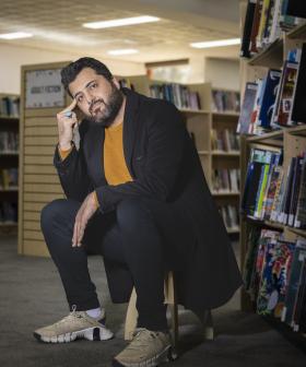 Portrait of Omar Sakr sitting in Casula Library