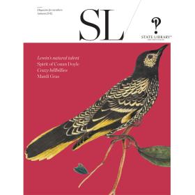 Bird sitting on a branch with leaves on cover of Autumn 2012 New South Wales State Library Magazine